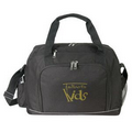 Black Deluxe Briefcase w/ 3 Exterior Pockets & Piping (16"x12"x4 1/2")
